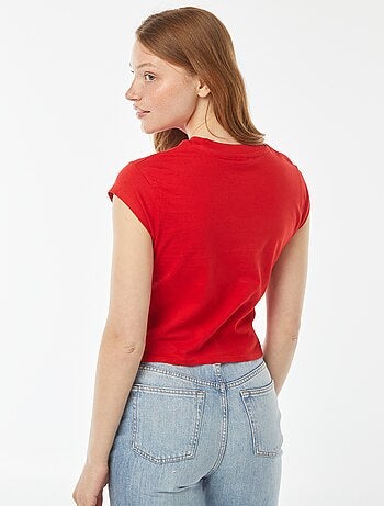 Camiseta corta estampada 'Stitch'