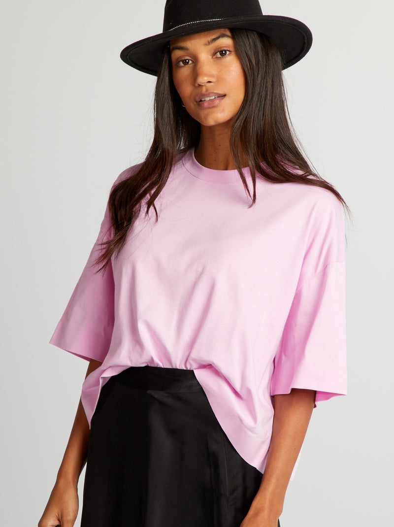 Camiseta corta oversize ROSA - Kiabi