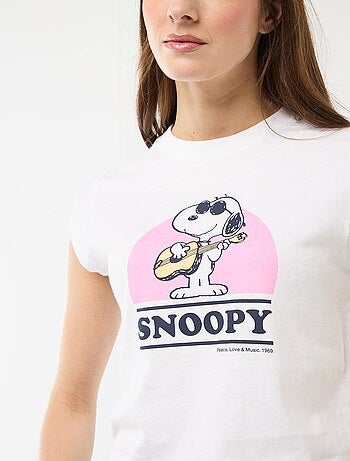 Camiseta corta 'Snoopy' de manga corta
