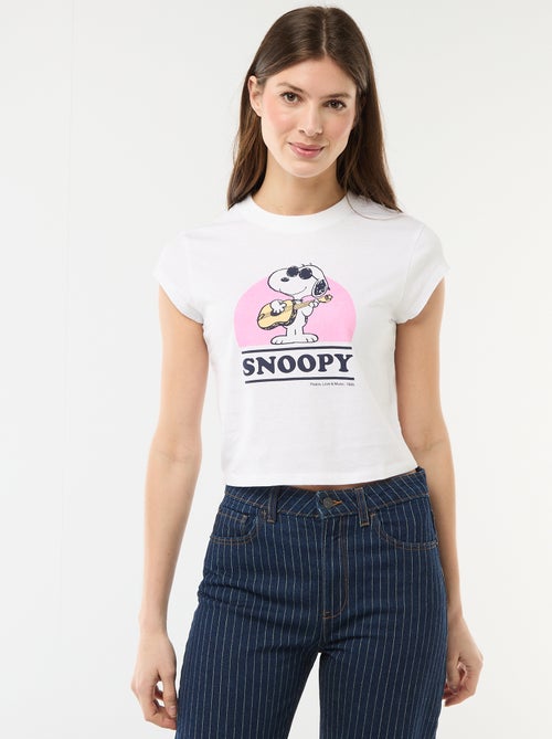 Camiseta corta 'Snoopy' de manga corta - Kiabi