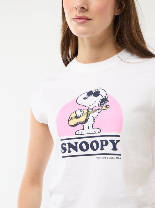 Camiseta corta 'Snoopy' de manga corta - Kiabi