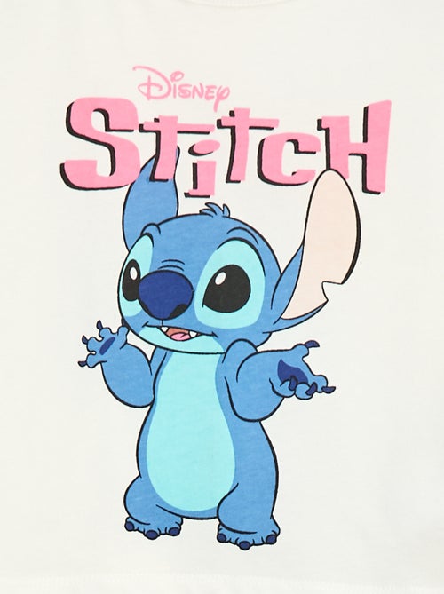 Camiseta corta 'Stitch' de manga larga y cuello redondo - Kiabi