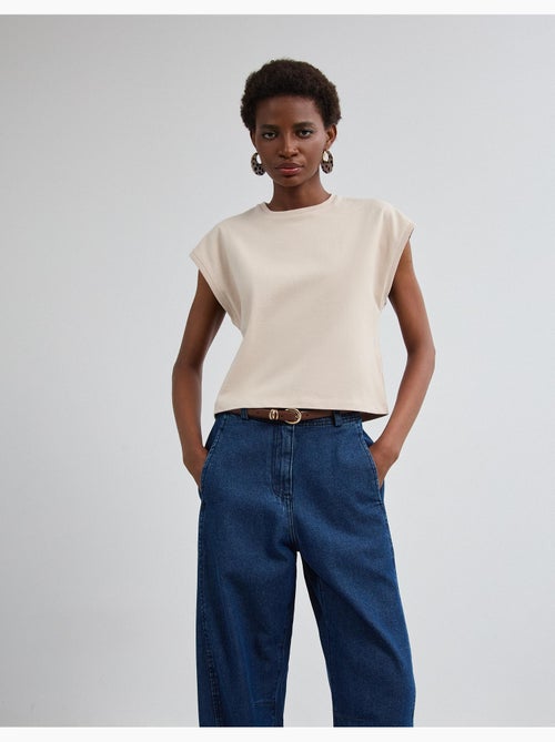 Camiseta cortada, mo fashion - Kiabi