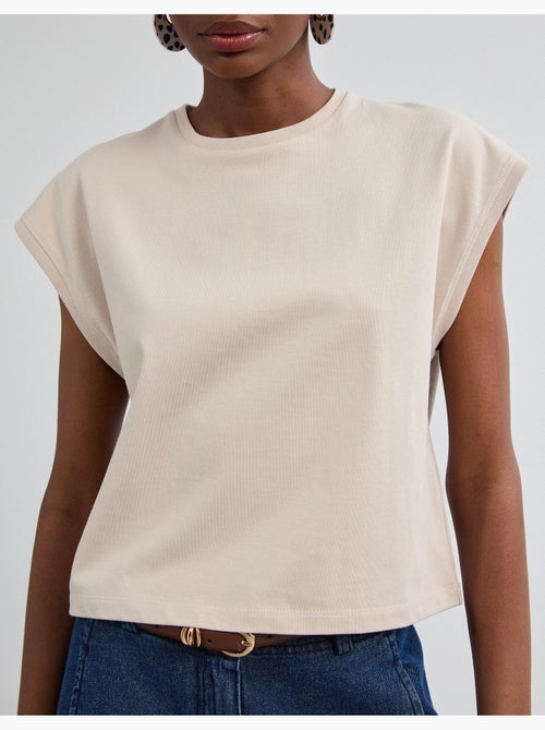 Camiseta cortada, mo fashion - Kiabi