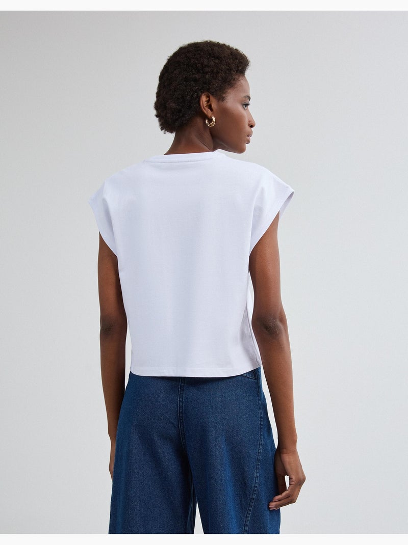 Camiseta cortada, mo fashion Blanco - Kiabi