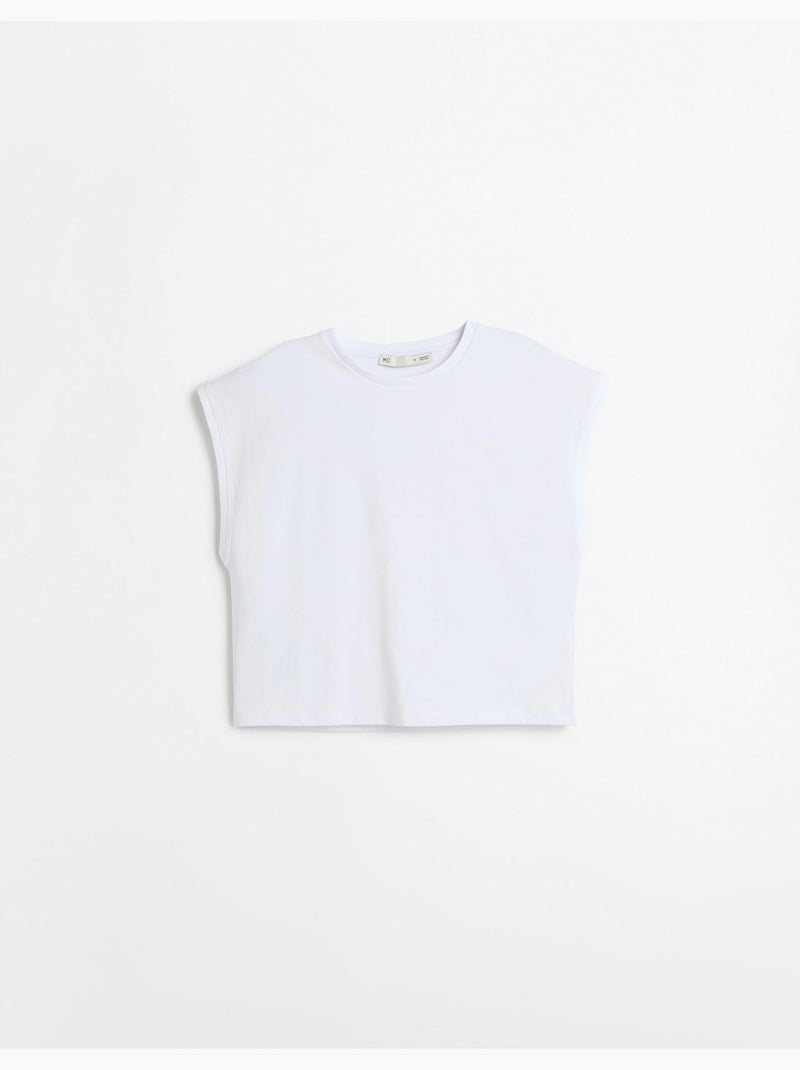 Camiseta cortada, mo fashion Blanco - Kiabi