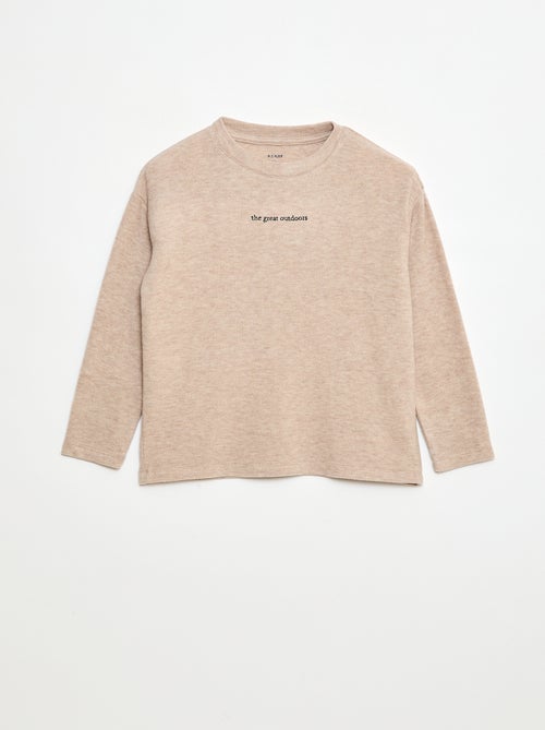 Camiseta corte holgado con diseño en el pecho - Kiabi