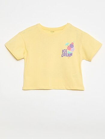 Camiseta corte holgado con estampado en espalda y pecho