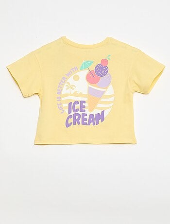 Camiseta corte holgado con estampado en espalda y pecho