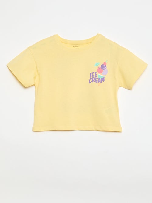 Camiseta corte holgado con estampado en espalda y pecho - Kiabi