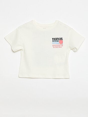 Camiseta corte holgado con estampado en espalda y pecho