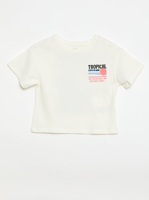 Camiseta corte holgado con estampado en espalda y pecho - Kiabi