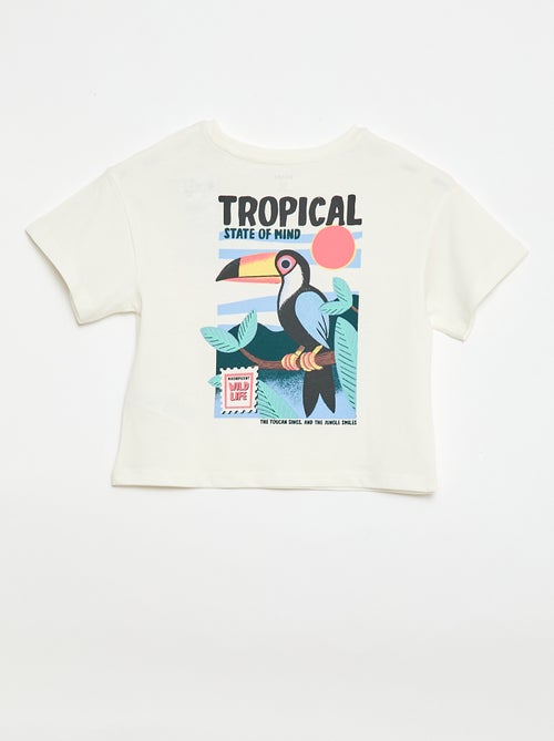 Camiseta corte holgado con estampado en espalda y pecho - Kiabi