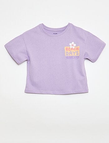 Camiseta corte holgado con estampado en espalda y pecho
