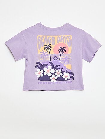 Camiseta corte holgado con estampado en espalda y pecho
