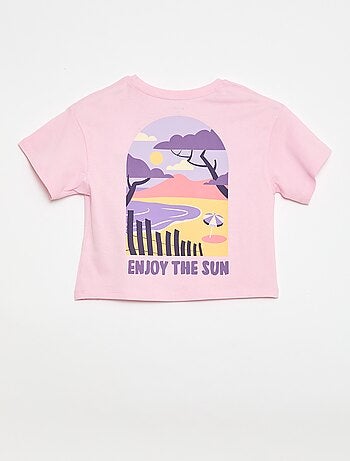 Camiseta corte holgado con estampado en espalda y pecho