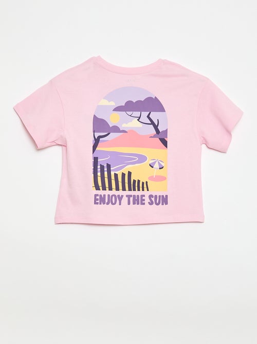 Camiseta corte holgado con estampado en espalda y pecho - Kiabi