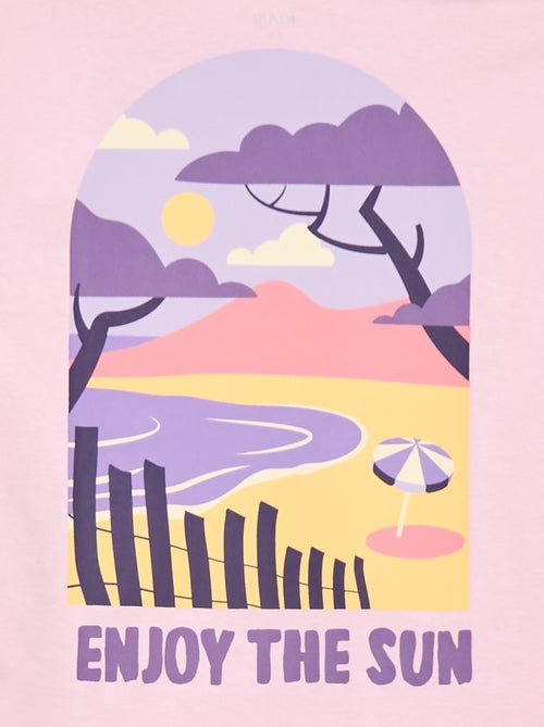 Camiseta corte holgado con estampado en espalda y pecho - Kiabi