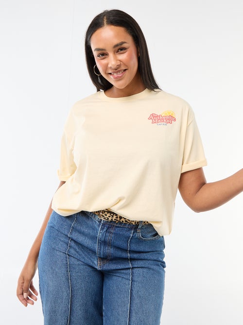 Camiseta corte oversize de manga corta - Kiabi