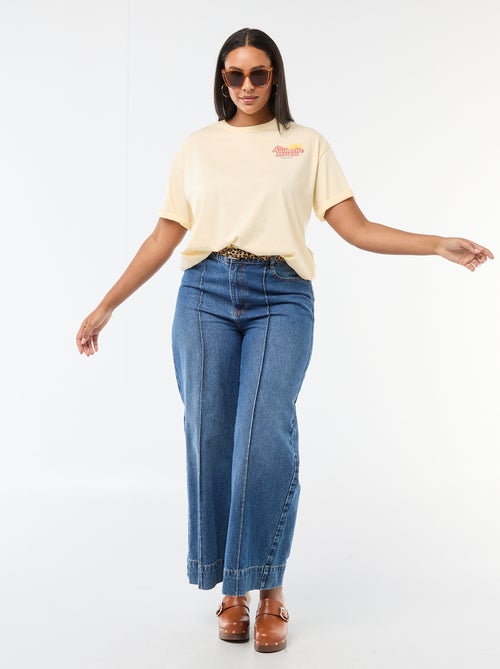 Camiseta corte oversize de manga corta - Kiabi