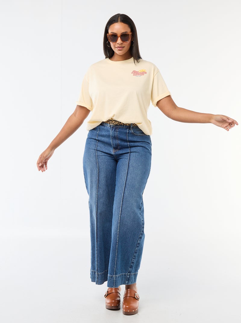 Camiseta corte oversize de manga corta Amarillo - Kiabi