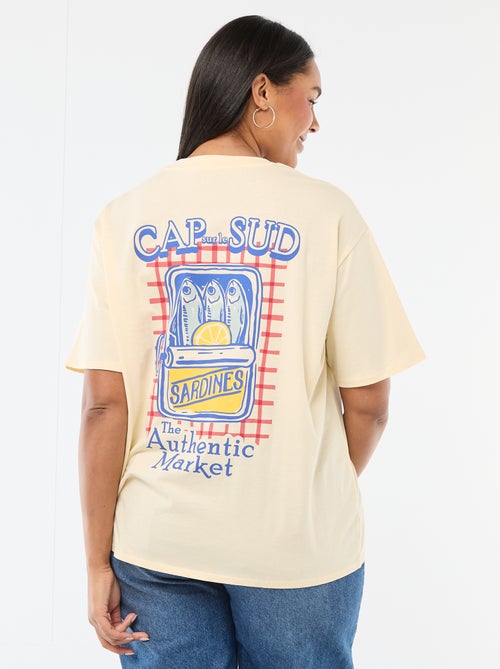 Camiseta corte oversize de manga corta - Kiabi