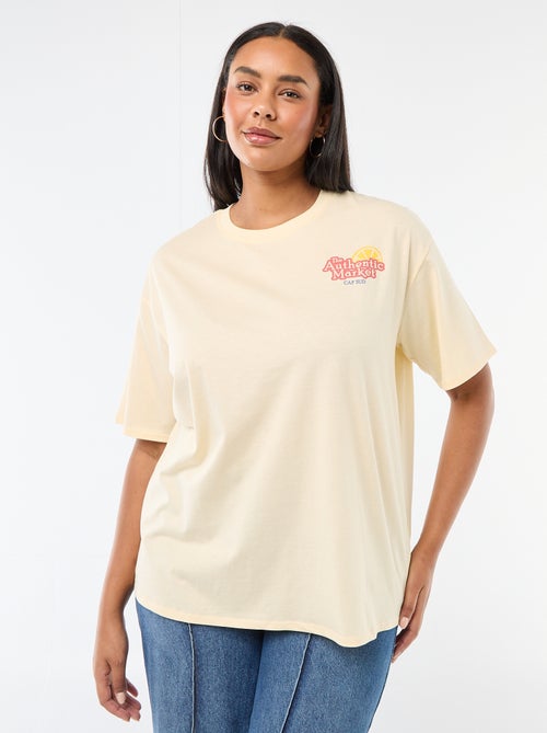 Camiseta corte oversize de manga corta - Kiabi