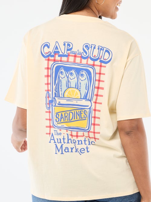 Camiseta corte oversize de manga corta - Kiabi