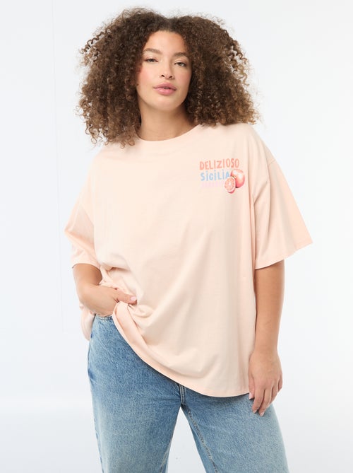 Camiseta corte oversize de manga corta - Kiabi