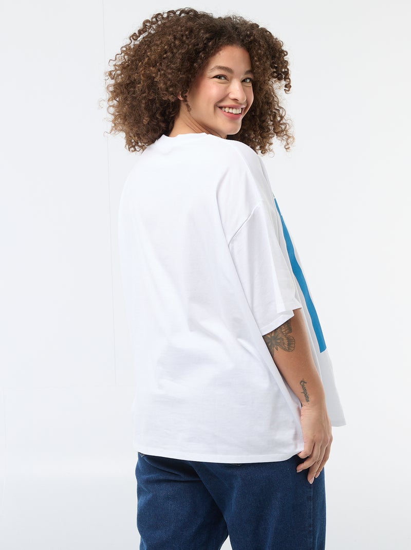 Camiseta corte oversize de manga corta Blanco - Kiabi
