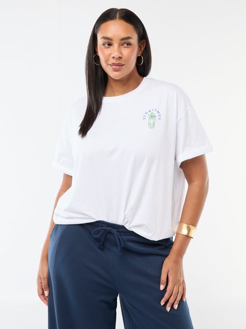 Camiseta corte oversize de manga corta - Kiabi