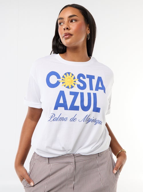 Camiseta corte oversize de manga corta - Kiabi