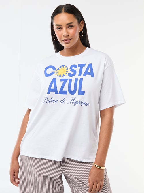 Camiseta corte oversize de manga corta - Kiabi