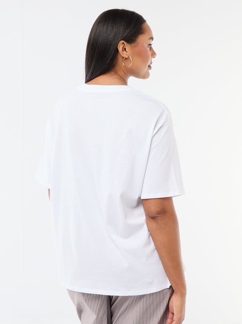 Camiseta corte oversize de manga corta - Kiabi