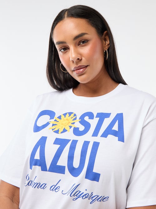 Camiseta corte oversize de manga corta - Kiabi