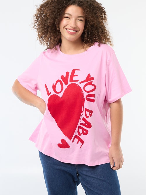Camiseta corte oversize de manga corta - Kiabi