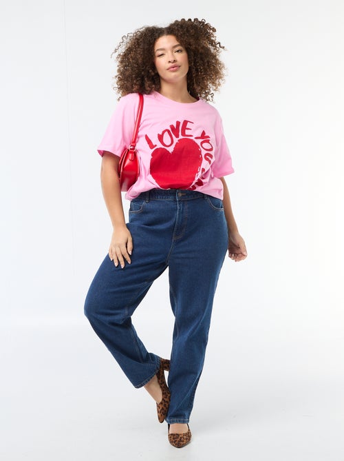 Camiseta corte oversize de manga corta - Kiabi