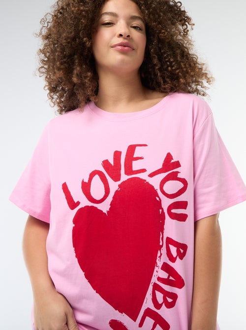 Camiseta corte oversize de manga corta - Kiabi