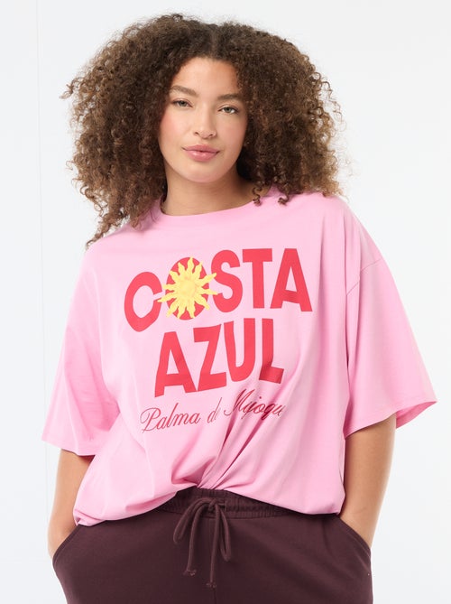 Camiseta corte oversize de manga corta - Kiabi