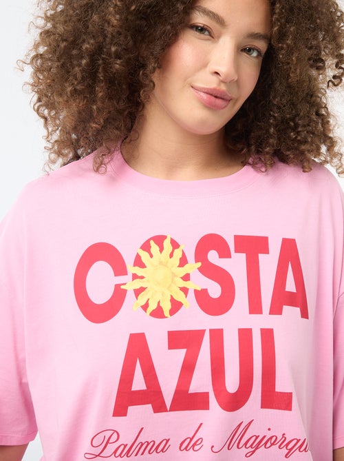 Camiseta corte oversize de manga corta - Kiabi