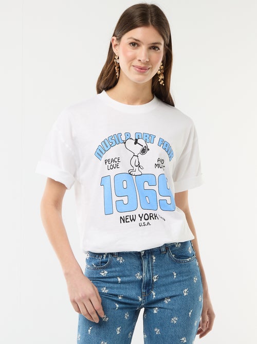 Camiseta corte oversize 'Snoopy' - Kiabi