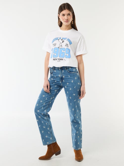 Camiseta corte oversize 'Snoopy' - Kiabi