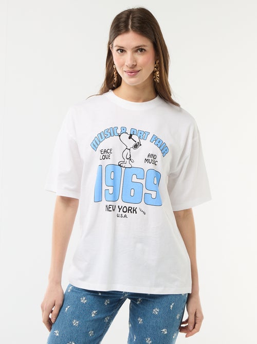 Camiseta corte oversize 'Snoopy' - Kiabi