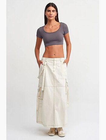 Camiseta crop acanalada de mujer dilvin
