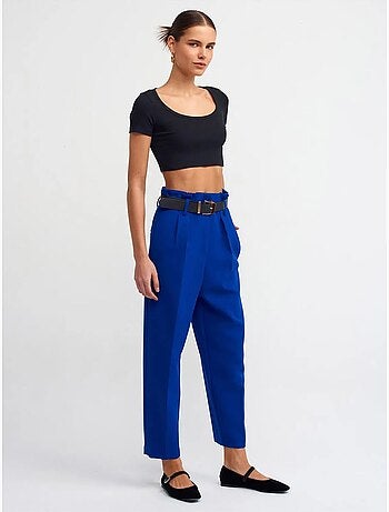 Camiseta crop acanalada de mujer dilvin