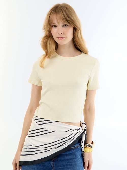 Camiseta crop básica - Kiabi