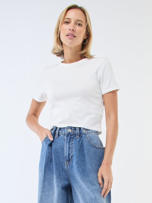 Camiseta crop básica - Kiabi