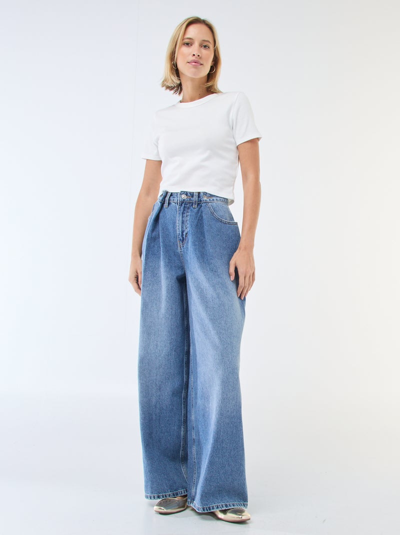 Camiseta crop básica Blanco - Kiabi