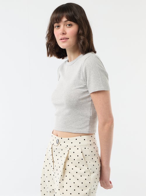 Camiseta crop básica - Kiabi