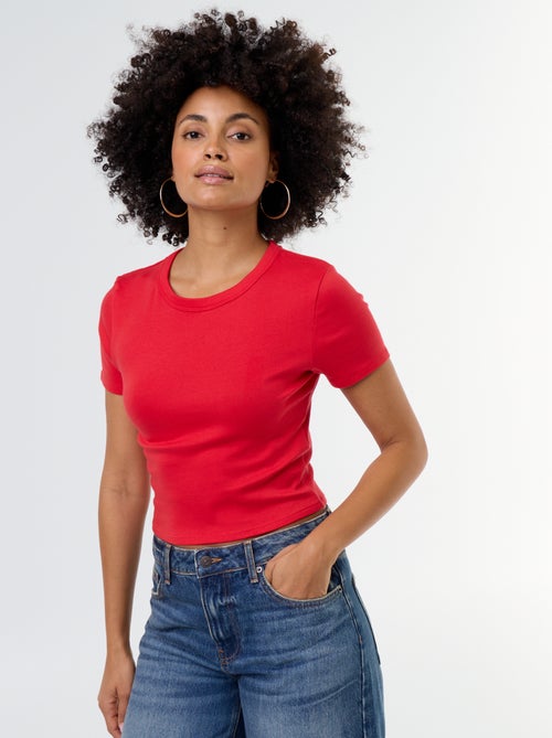 Camiseta crop básica - Kiabi